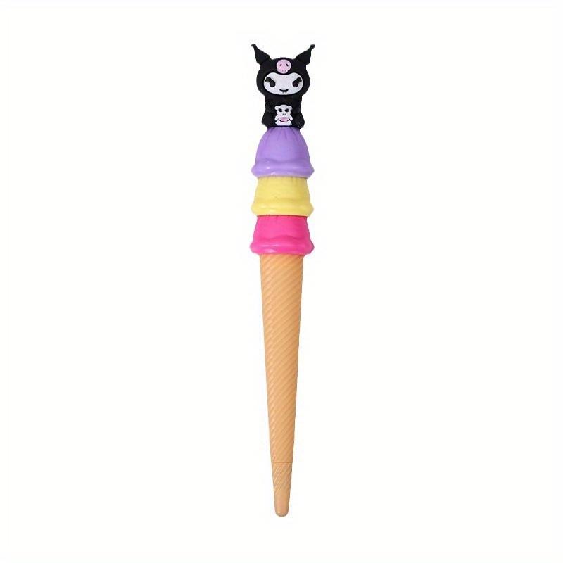 36Pcs Pompom Purin Sanrio Cute Family Neutral Pen High-value Macaron Color Ice Cream Styling Pen for Girls Cartoon Pen Stationery 0.5mm Black My Melod