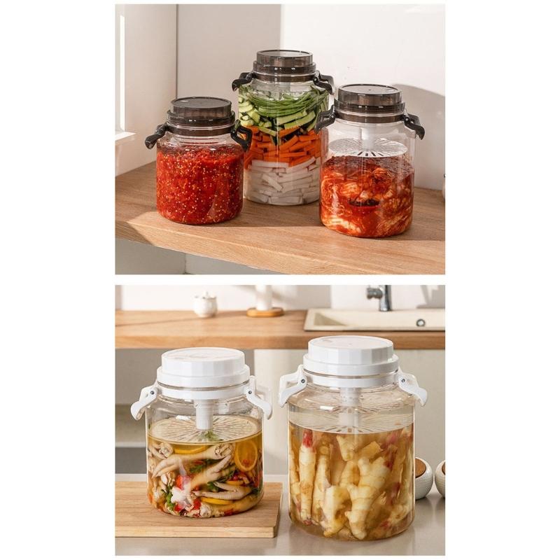 Kitchen Storage Container For Pickle Fermented Foods And Dry Ingredients In Plastic Materials