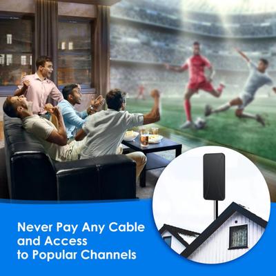 Indoor Digital TV Antenna Signal Booster 50-80 Mile Range 1080p Support Universal Easy