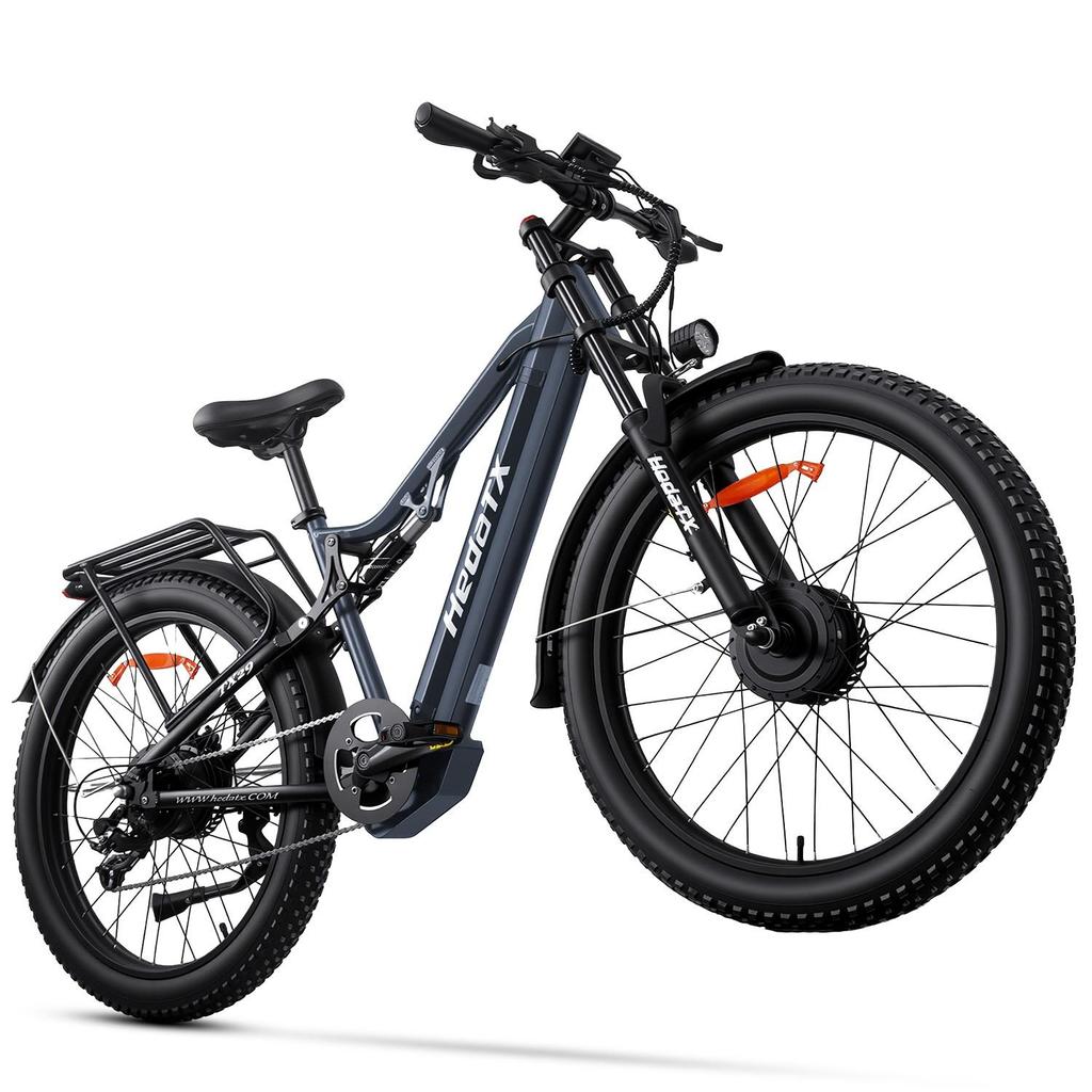 E-Bike All Terrain Hedatx 500Wx2 Motor Erwachsenen E-Bike 48V 19.2AH Vollfederung Höchstgeschwindigkeit 45Km/h 7-Gang TX29