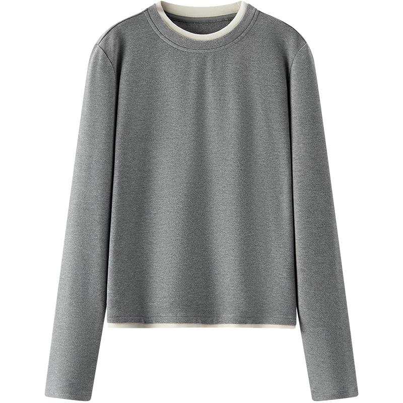 Semir Women s Faux Two-Piece Thermal Antibacterial Fleece Top XL