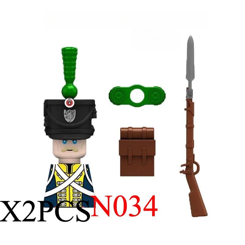 Medieval Napoleonic War Soldiers Figures Military MOC Building Block Knights British French Fusilier Rifles Weapon Kids Toy B08