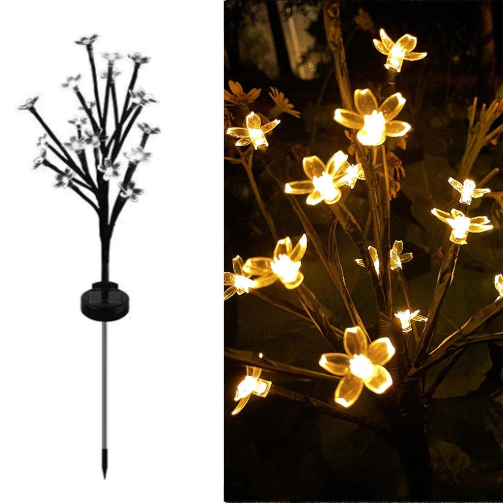 Solar Cherry Blossom Ground Lamp Waterproof Light Led Lights Garden For Garden Outdoor Flower Courtyard Lighting Pathway Powered
