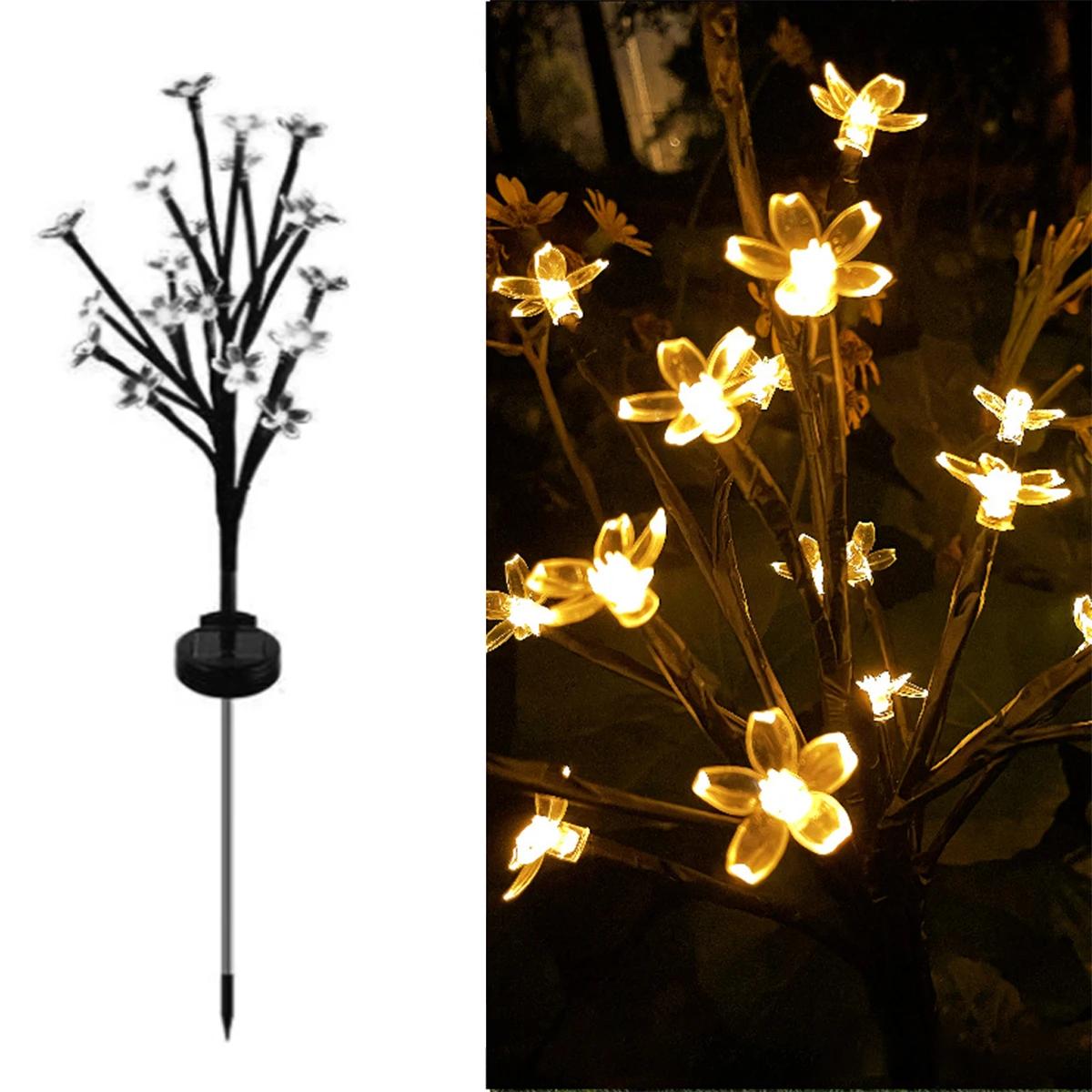 

Solar Cherry Blossom Ground Lamp Lights Flower Powered Led Garden Courtyard Light For Garden Waterproof Outdoor Lighting Pathway