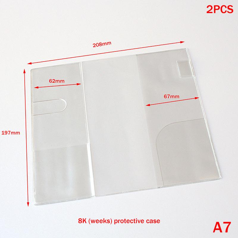 2Pcs Waterproof Pvc Transparent Protective Sleeve For A6 A5 Notebook Journal Planner Book Diary Protect Cover Office Supplies