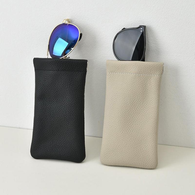Étui Portatif à Fermeture Automatique pour Lunettes de Soleil Coque Souple Cuir PU Sac de Rangement pour Lunettes Boîte Étanche pour Lunettes Accessoires pour Lunettes