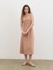 Ed Mang Sleeveless Boat Neck Slit Long Dress - Light Pink