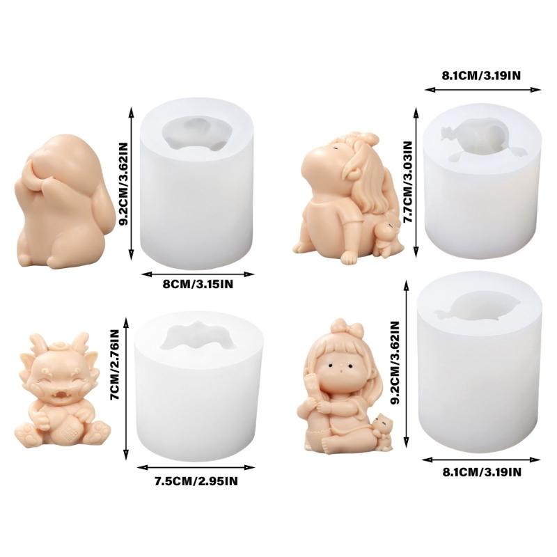 Baking Candle Mould Cute Castings Molds DIY 3D Silicone Mould Candle Silicone Handicrafts Moulds for Candle Making