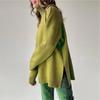 Trendy Oversized Knit Sweater with High Neck for Women - Autumn/Winter Ready