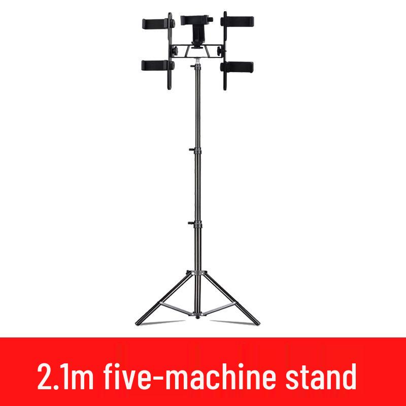 Mobile Streaming Stand with LED Fill Light and Multi-Camera Mount for Desktop and Outdoor Photography