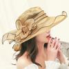 Women's Retro Organza Mesh Sun Hat - European & American Style for Summer Outdoors