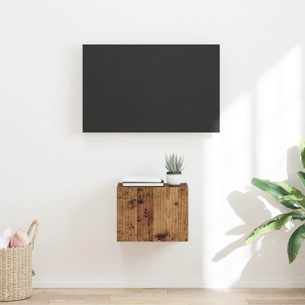 Wall Mounted TV Cabinet Reclaimed Wood Look 39 x 31 x 29.5 cm Engineered Wood