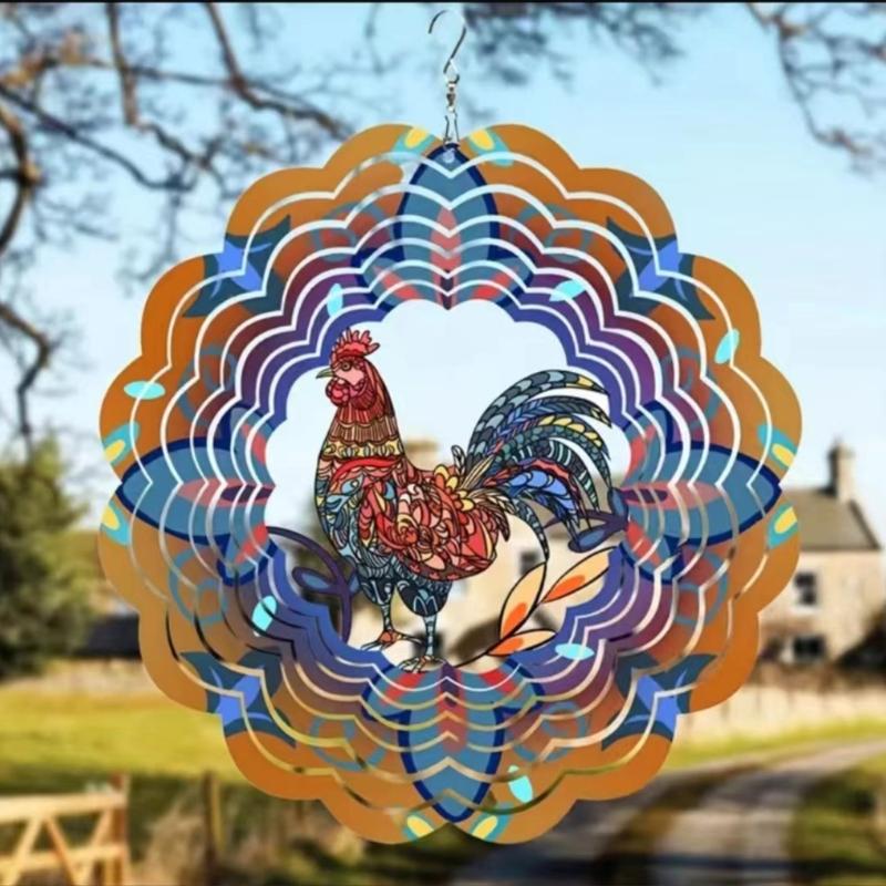Metal Rotating Aeolian Bells Ornament Weather Resistant Iron Hanging Decoration For Patios Yard Garden Balconies Display