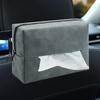 Car Tissue Box Holder Nappa Leather Car Center Console Armrest Napkin Box Sun Visor Backseat Tissue Case With Fix Strap