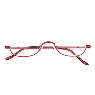 Half-Frame High-Definition Metal Reading Glasses for Men & Women - Portable and Stylish for Seniors