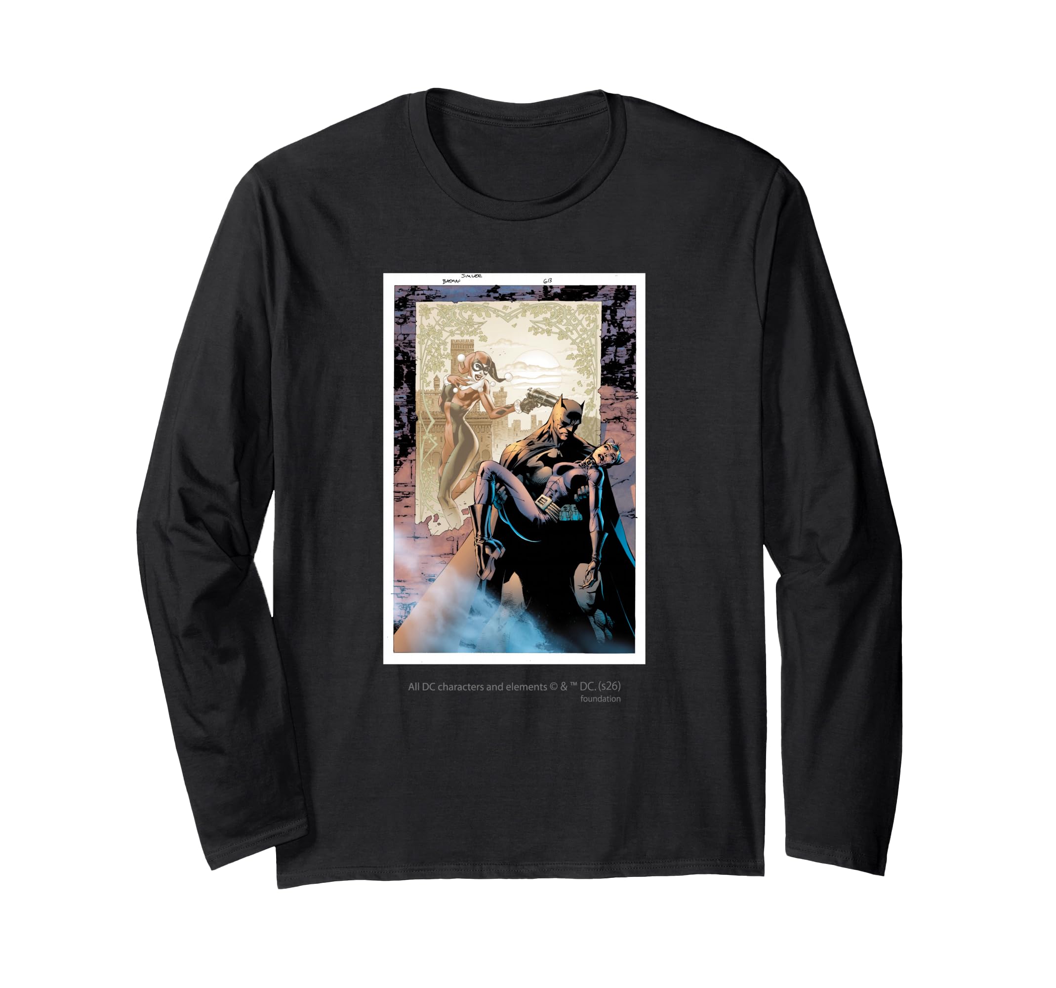 Jim Lee/Batman/Catwoman/Harley Quinn Long-Sleeve T-Shirt