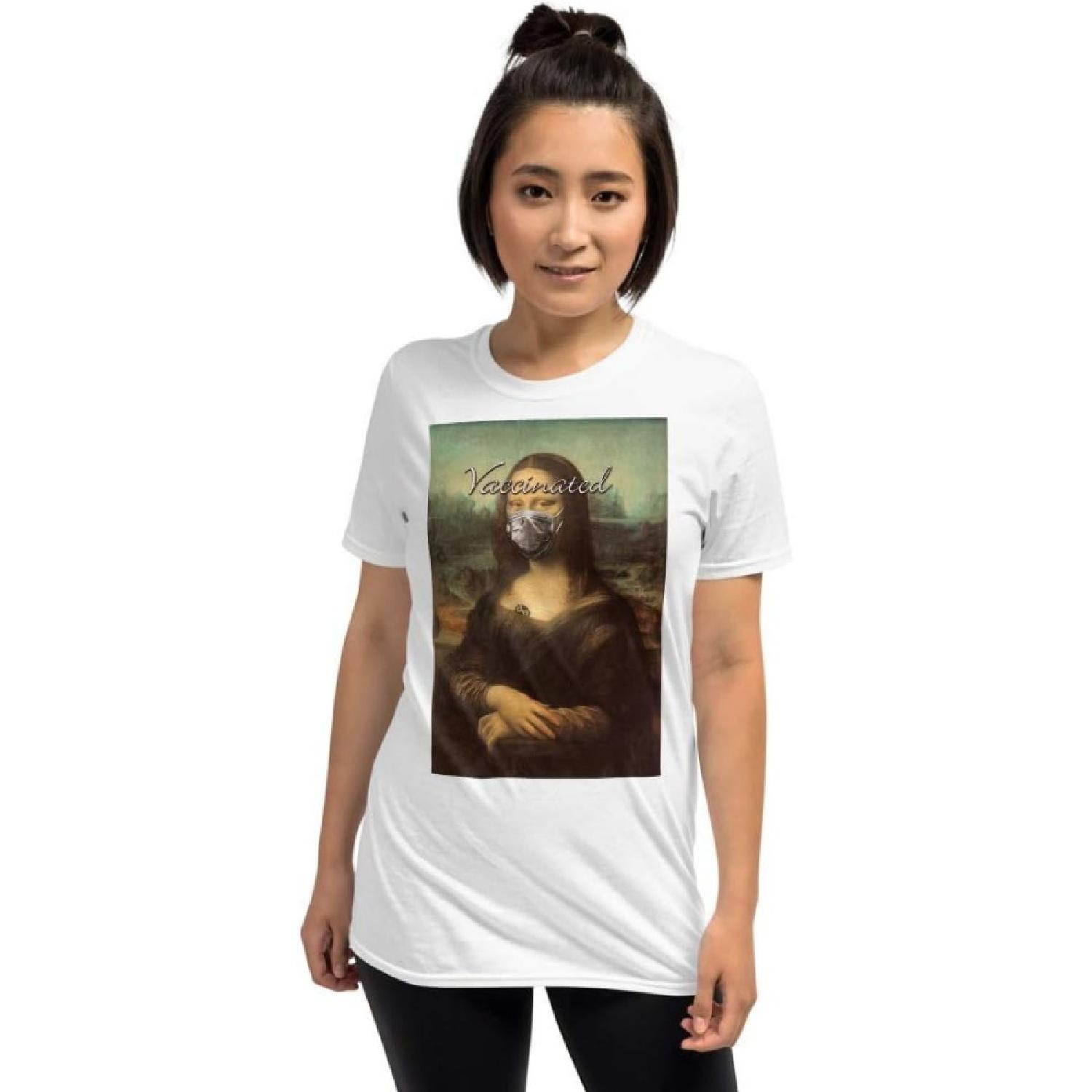 Tony Rubino Vaccine Vaccinated Mona Lisa T-Shirt White S