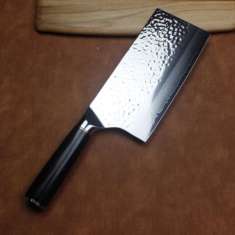 7.3 Inch Slicing Knife 67-layers Damascus Steel 10Cr15CoMoV Blade Chef Cleaver Meat Cutting Vegetable Kitchen Knives Wood Handle