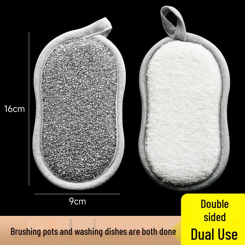 Double-Sided Non-Stick Kitchen Scrubber: Scouring Pad, Towel, Sponge & Brush Combo