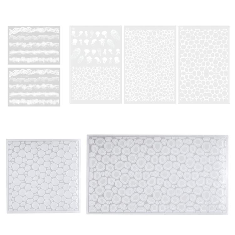 

7Pcs/Set Water Ripple Shape Mold Handmade Jewelry Mould Sea Theme Silicone Mould 1