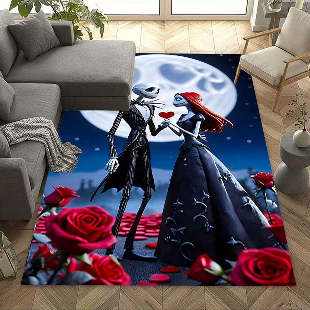 Nightmare Before Christmas Floor Mat Suitable for Outdoor Bedrooms Dining Room Hallway Antislip Carpet Anime Office Decor Gift for Festivals