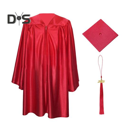 

2 шт./комплект, детская униформа бакалавра с шапочкой, V-образный вырез, длина до колена, длинный рукав, застежка-молния, плиссированная мантия для студентов гуманитарных наук, выпускной 24Inch