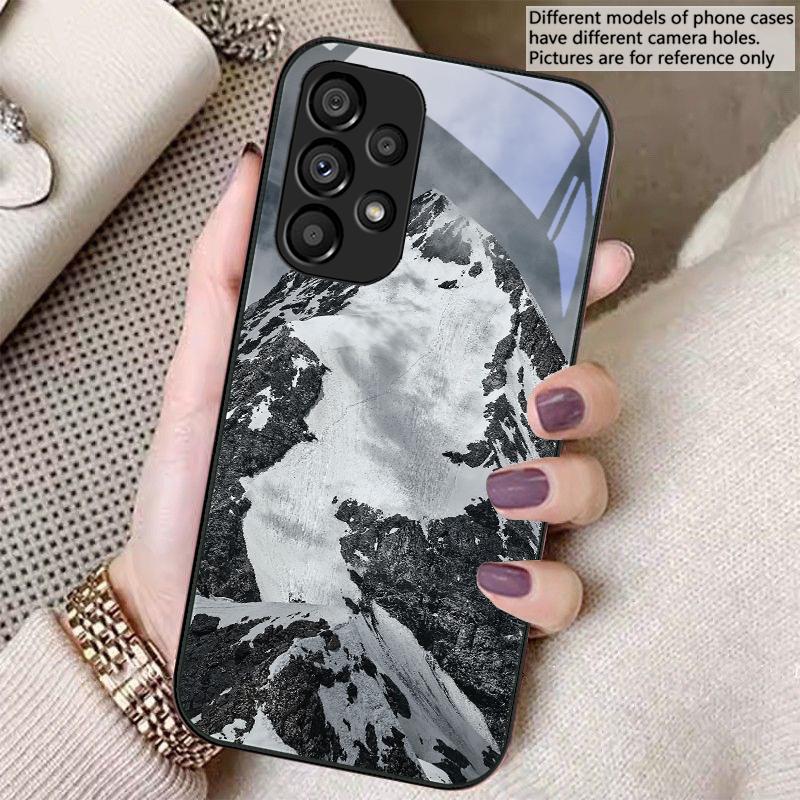 Snow Mountain Scenery For Samsung S8 S9 S10 S20 U Ltra S21 Pro S22 Plus S23 FE S24 Ultra S25 Edge S25Ultra Glass Phone Case