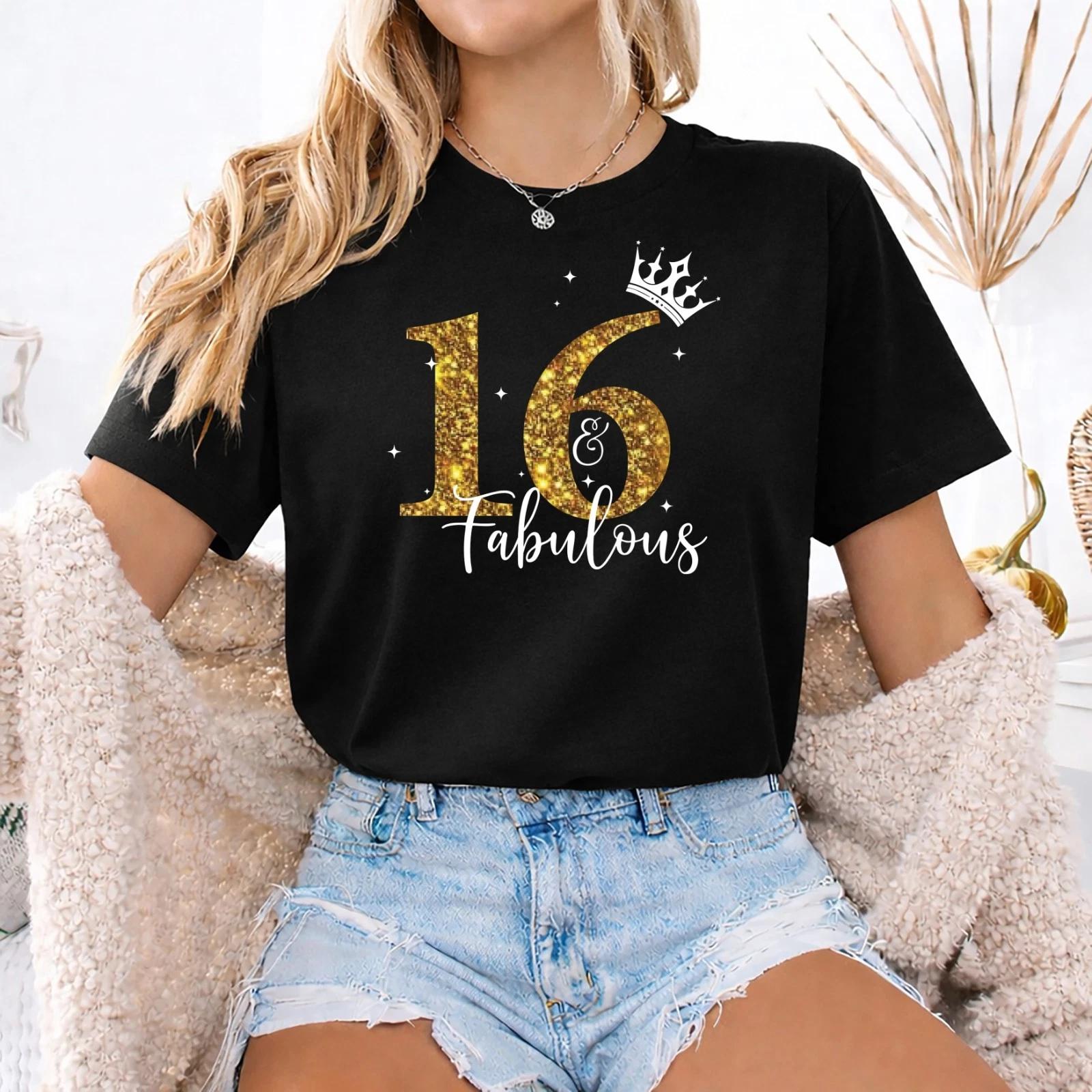Personalised Custom T-shirt for Girl, 16th Birthday shirt, Fabulous Birthday S