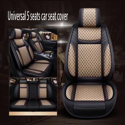 Funda Universal para asiento de coche de 5 asientos, funda impermeable para asiento de coche, 5 juegos universales, cojín de cuero para asiento de coche