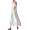 2025 Summer Retro A-Line Maxi Dress: Sleeveless Spaghetti Strap, Loose Pullover, Mid-Length Design