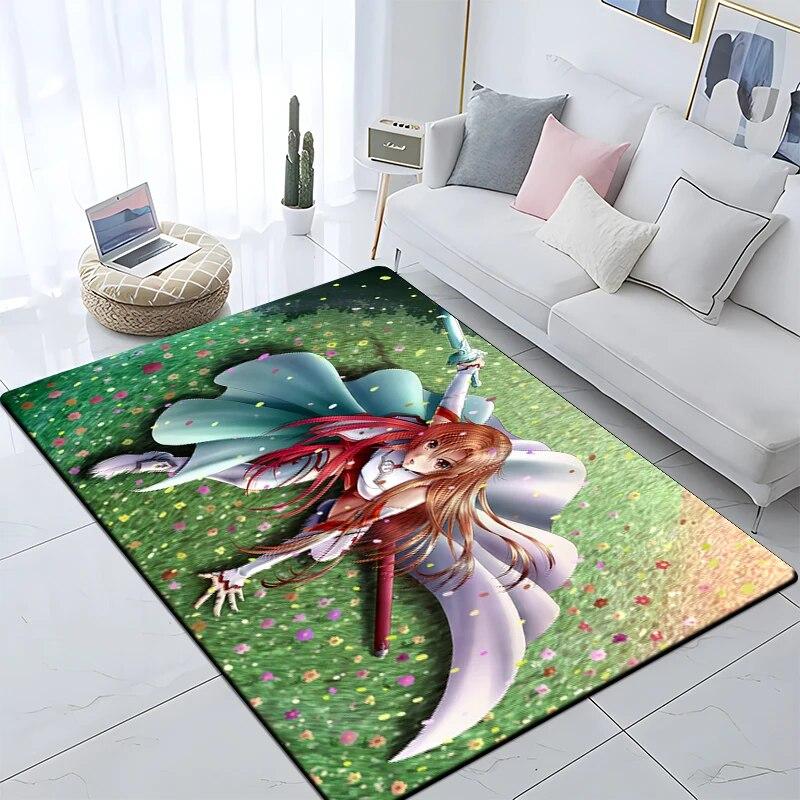 Hot Anime SAO Sword Art Online Modern House Living Room Floor Matte Bedroom Carpet Poster Mat Pattern Decorative Square Rug Gift