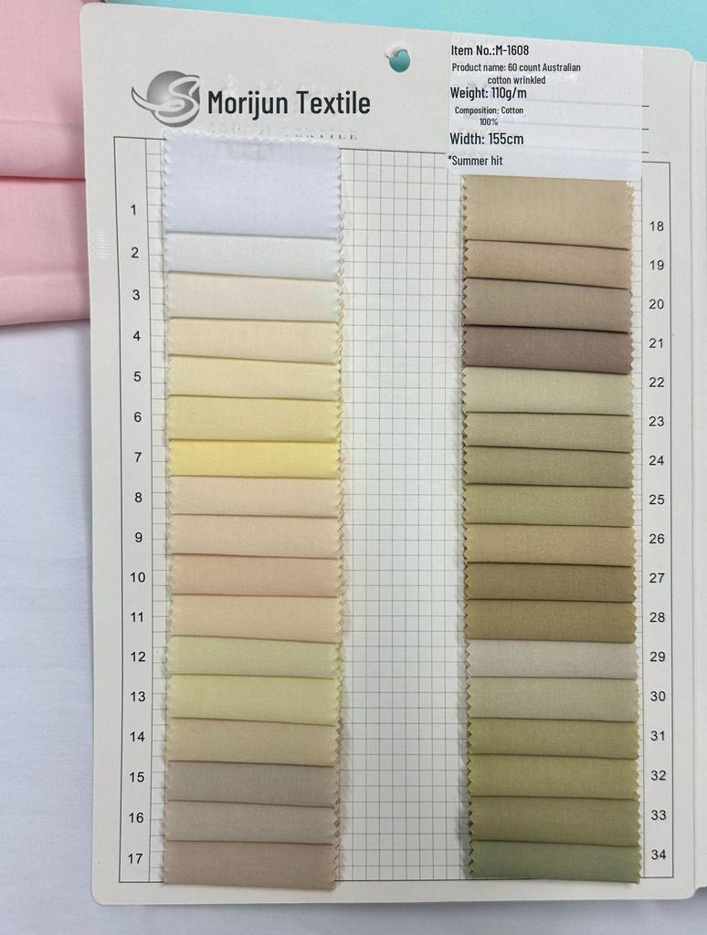 Australian Cotton Washed Poplin Fabric for Women's Summer Tops & Kids' Clothes