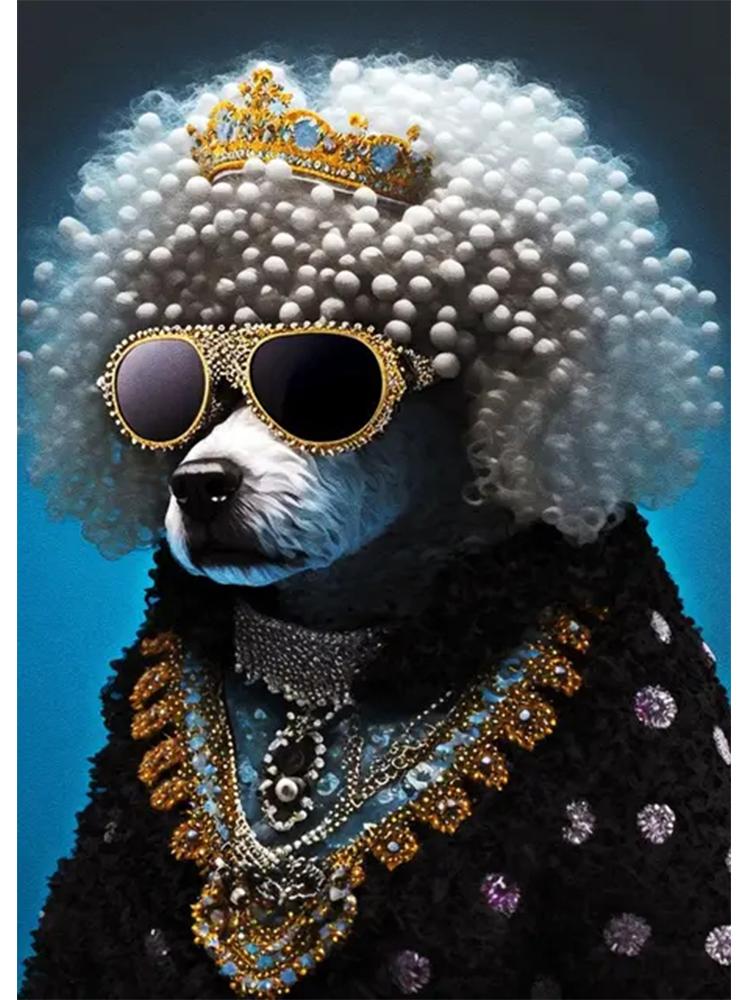 Nowoczesna moda zwierzęca szlachetny rocznik lew tygrys pies niedźwiedź 5DDIY diamentowe malowanie sztuka ścienna obraz dekoracja salonu