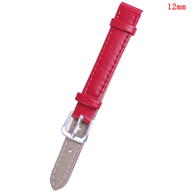 12Mm Plain Weave Pu Leather Strap Watchband  Candy Colors Watch Straps
