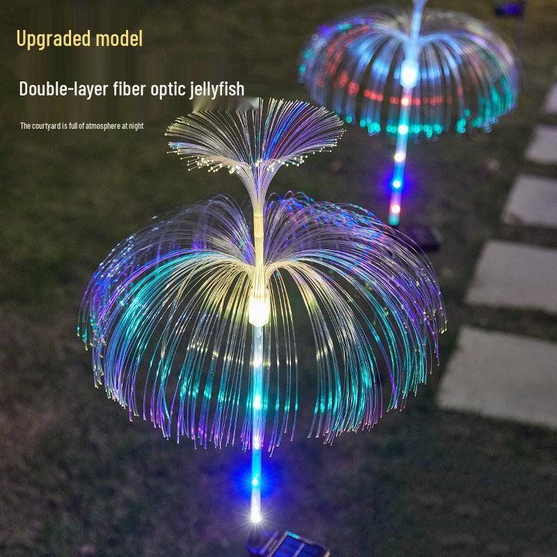 Colorful Solar Fiber Optic Jellyfish Garden Light - Outdoor Lawn and Courtyard Decoration