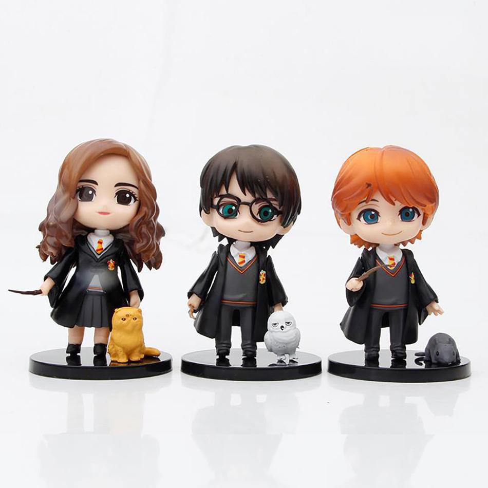 

3-10Pcs Harryy Style Potter Posket Hermione Ron Hedwig Vinyl Figure Toy Cake Decoration Car Ornaments Model Doll Gift Toys Q PVC Kid Friendly