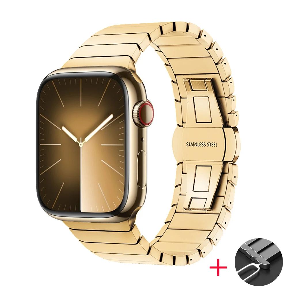 Metal Link Bracelet for Apple Watch Band 45mm 49mm 44mm 41mm 42mm 46mm Stainless Steel Belt iWatch Ultra 11 10 9 8 7 6 SE Strap
