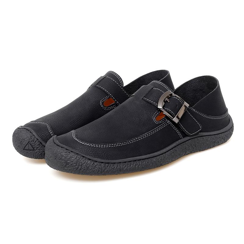 High Quality Men Leather Casual Flat Designer Shoe Light Comfortable Soft Bottom Driving Loafers Outdoor Breathable Walking Shoe