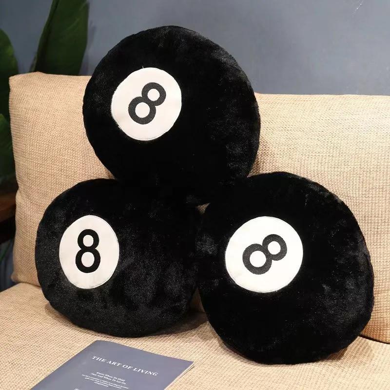 Nice Simulation Billiards 8 Ball Plush Pillow Stuffed Soft Eight Pool Players Home Decor Indoor Sport Creative Gift Long Pillow