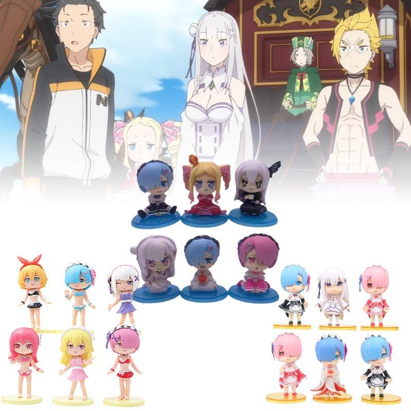 A Life In Different World From Zero Characters Toys Model Gift 6pcs Decoration