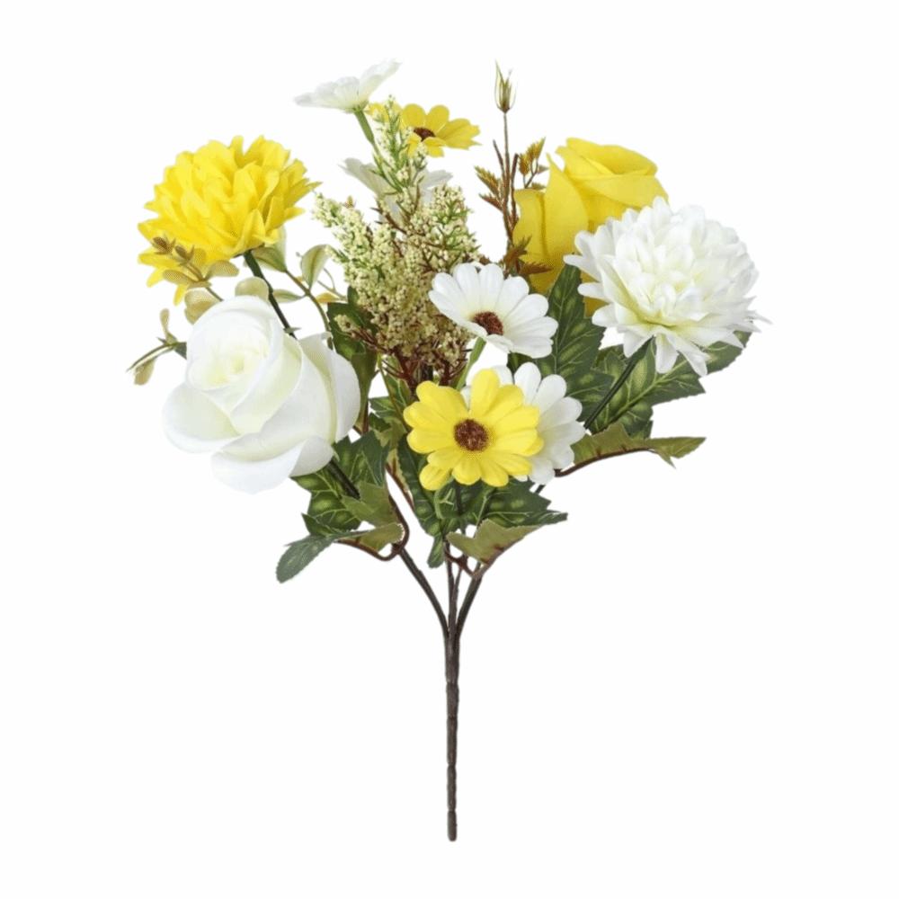 Multicolor Simulation Flower Rose Daisy Faux Flower Decorative Flower Bouquet Wedding Ornament