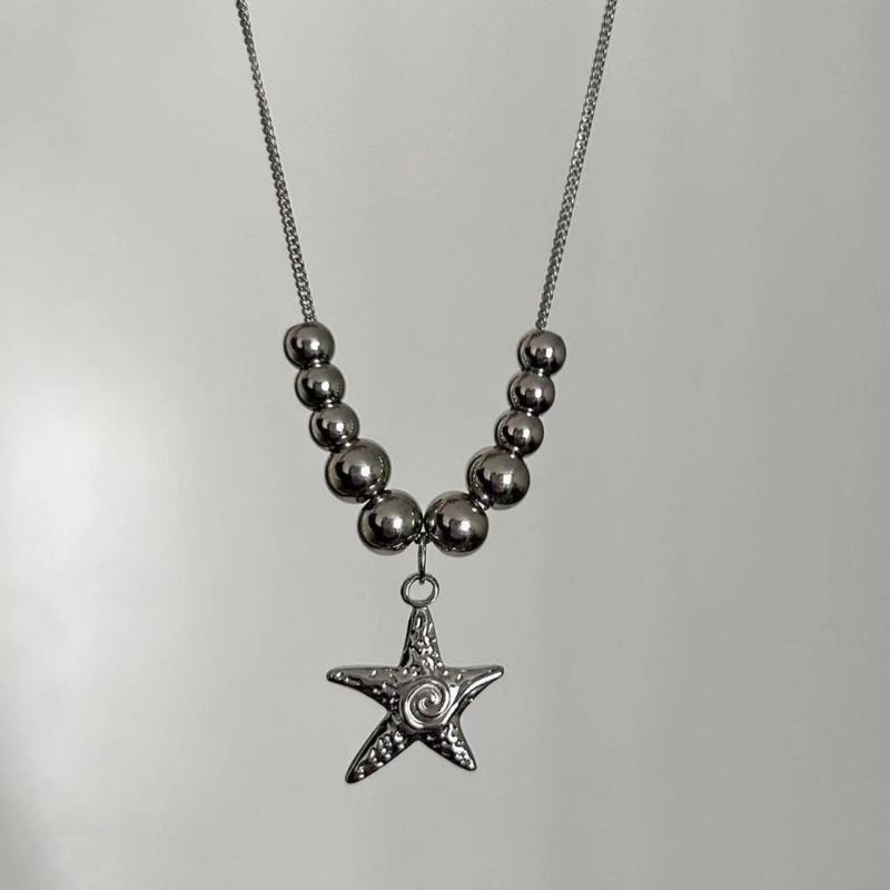 Collana 2 Pezzi Con Ciondolo Stella E Pentagramma - Set Di Gioielli Impilabili A Doppio Strato - Elegante E Alla Moda, Idea Regalo Per Appuntamenti E Uso Quotidiano Per Lei - 3