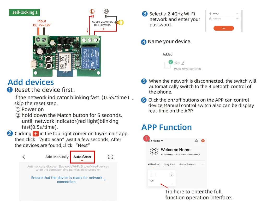 Verbessertes Smart Home Fernschaltermodul (7-32V)