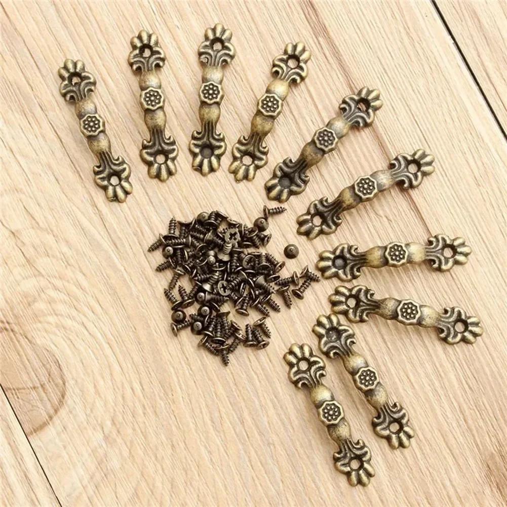 10 pcs Jewelry Boxes Handles Antique Bronze Wardrobes door Handles Zinc Alloy Drawer Handles for Decorative Jewelry Boxes