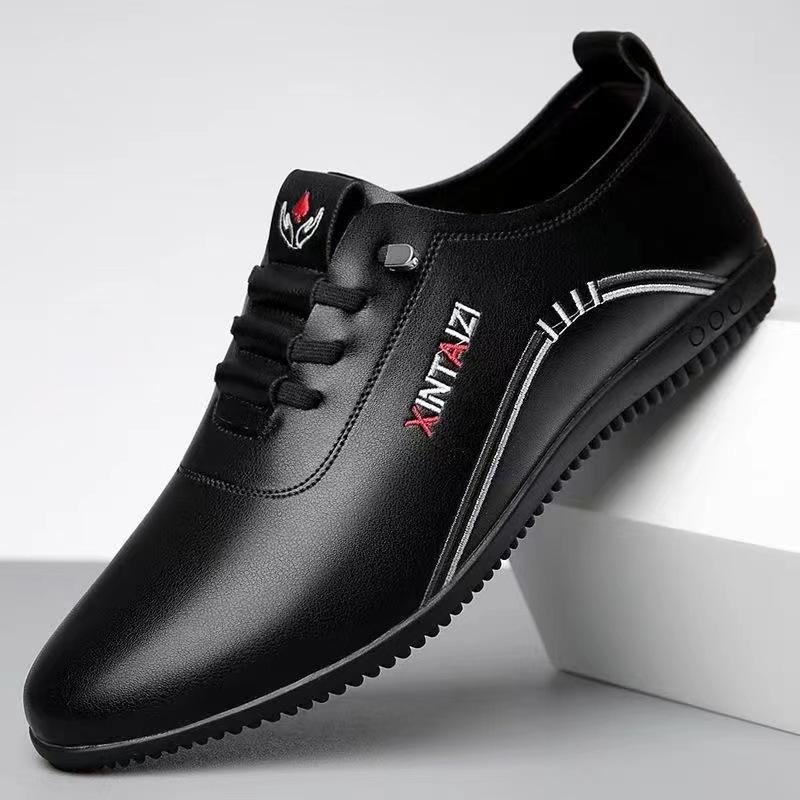Men's Shoes 2025 New Men's Casual Leather Shoes British One-pedal Doudou Shoes Men's Dad Shoes Soft Leather Sole Leather Shoes