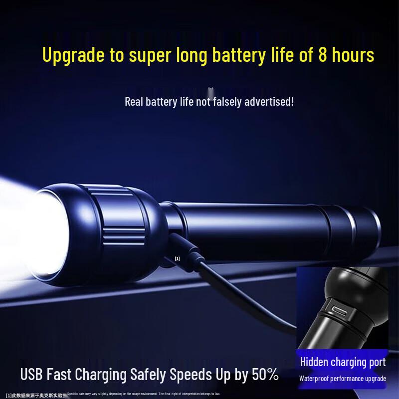 AUX Ultra-Bright Portable Zoom Flashlight