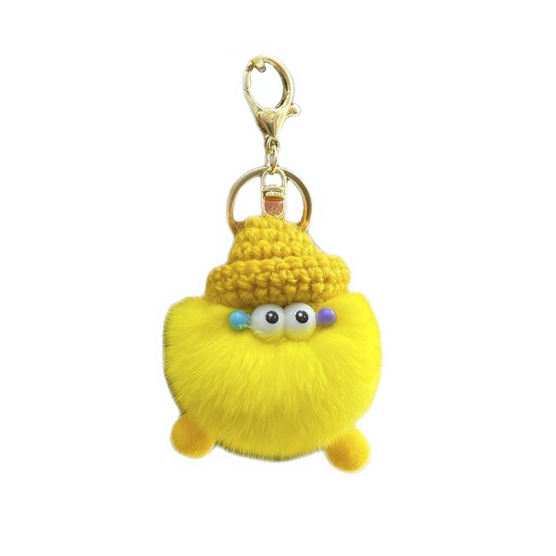 Small Coal Balls Korean Ins Internet Celebrity Rex Rabbit Hairball Cute Elf Schoolbag Pendant Car Keychain Mobile Phone Pendant