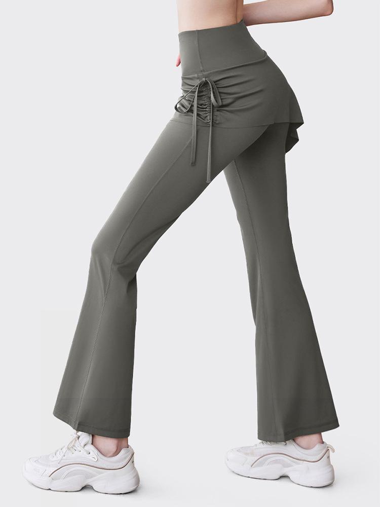 Dvoudílná sukně na jógu s kontrolou bříška, vysokým pasem a plisovanou klopou proti rozpakům pro ženy