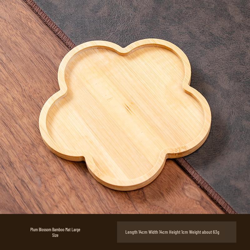 Round Bamboo Anti-Slip Mat & Tray for Indoor Plants, Coasters, and Decor