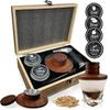Cocktailfass Räucherinfusor-Set Old Fashioned Räuchergerät Whiskey Bourbon Getränk Mit 4 Edelstahl-Eiswürfeln Geschenke Für Männer